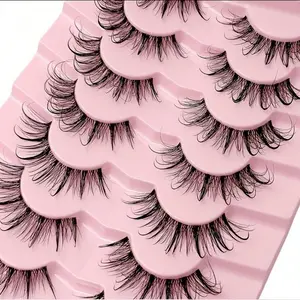 7 pairs of wet cartoon false eyelashes 20mm full eyelashes C roll false eyelashes, doll eye eyelash extension set