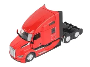 Kenworth T680 76in High Roof Sleeper Cab Tandem Tractor - Viper Red (Transport Series) Diecast 1:50 Scale Model - Diecast Masters 71132