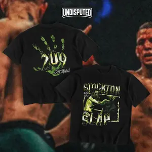UNDISPUTED Nate Diaz Stockton Slap 209 Certified UFC Heavy Cotton Shirt UFC Tshirt UFC MMA Fan Apparel Menswear Direct-to-garment Breathable Printing