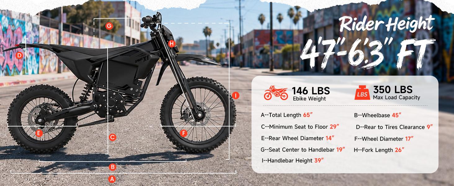 QRONGE X1 Spark Off-Roading Bicycle - 4500W Peak Mid-Drive eBike, 60V 28.8Ah, Up to 50MPH Speed & 60 Mi Range, 14"/12" Off-Road Tires, Adult Electric E-Bike, Mid-Drive eBikes