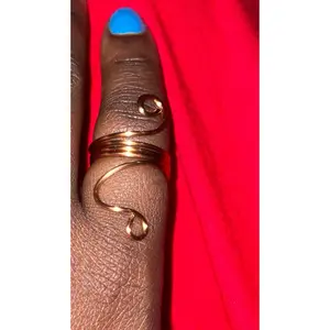 Tarnish Free Copper Wire Double Swirl Ring
