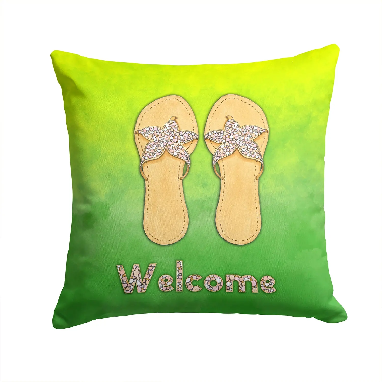 14x14 in Indoor-Outdoor Welcome Decorative Throw Pillow with Waterproof, Machine-Wash Fabric Cover and Insert for Sofa, Porch