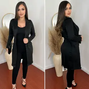 Women's Black Coat with Lily Design - Perfect for Any Occasion - Top, Shirts Womenswear Clothes Stretchy