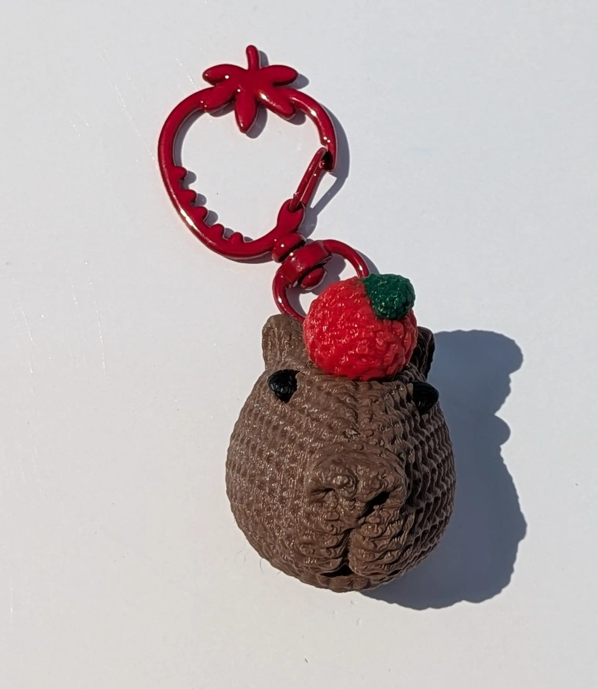 Cappy with Strawberry Keychain, Capybara Keychain, Cute Animal Bag Charm