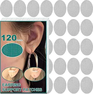 Earring Backs for Droopy Ears, Clear Ear Lobe Support Patches for Earrings, Earlobe Earring Support Patch for Torn Stretched Earlobes, 120pcs
