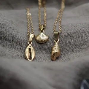 Stainless Steel Dainty Shell Necklace Gold Waterproof Tarnish Free Jewelry Daily Wear Stainless Steel Jewlery with Unique Shell Pendants