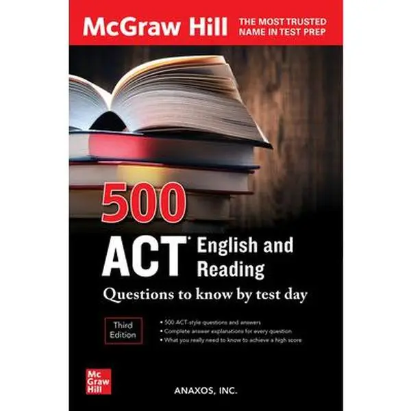 USED Book - 500 ACT English and Reading Questions to Know by Test Day, Third Edition by Inc Anaxos (Paperback) - english