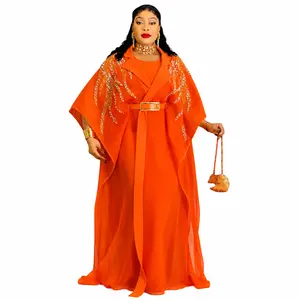 Women's Luxury Embellished Bodycon Kaftan Maxi Dress - Elegant Casual, Formal Evening Gown