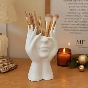 Nordic Creative Human Body Art Office SuppliesStationary Organizer Holder Desk Organizer PenHolder Pencil Holder Makeup Brush Storage Decorative Item forHome & Office Use Office Desk Accessories
