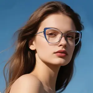Retro Punk LS236 TR90 Women’s Irregular Cat-Eye Blue Light Blocking Glasses – Edgy & Comfortable style