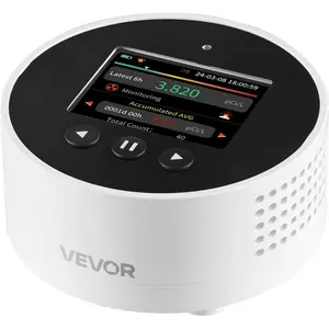 VEVOR Home Radon Detector, 2Bq to 20kBq/m, HD Color Screen for Real-time Display, Short-Term Long-Term Monitoring, Portable with LCD Screen, Multiple Detection Periods Support, Battery PoweredVEVOR Super Brand Day