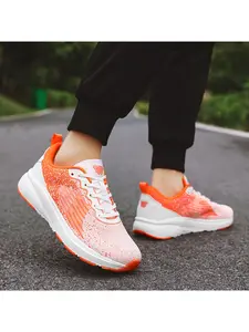 Outdoor summer breathable fly woven wide toe running shoes with soft soles and anti slip couple shoes, casual and versatile sports shoes, Sporty Running Shoes, Running Sneakers, Athletic Running Shoes