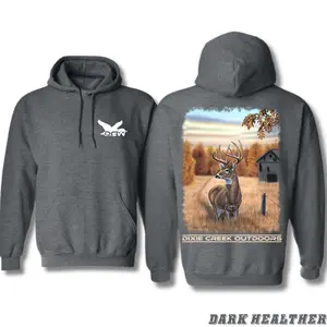 Dixie Creek Outdoors Hoodie - Majestic Deer Autumn Scene, High-Quality Material, Ideal for Outdoor Adventures, Men's & Women's Pullover