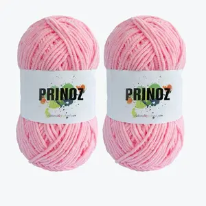 2-Pack 100% Polyester Chenille Yarn Balls, 2mm Medium Thickness Soft, Ideal for Handmade Crochet Pillows, Bags, Dolls DIY Crafts