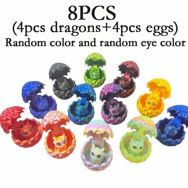 8pcs Miniature Set of Mini Dragon Egg Ornament Toys, Mini Cute Design, Durable Plastic, Fantasy Model Collectibles and Doll Gifts, Home Indoor Decorative Crafts. Easter, Christmas, Halloween, and Holiday Themed Decorations, Car Display Ornaments, Desk