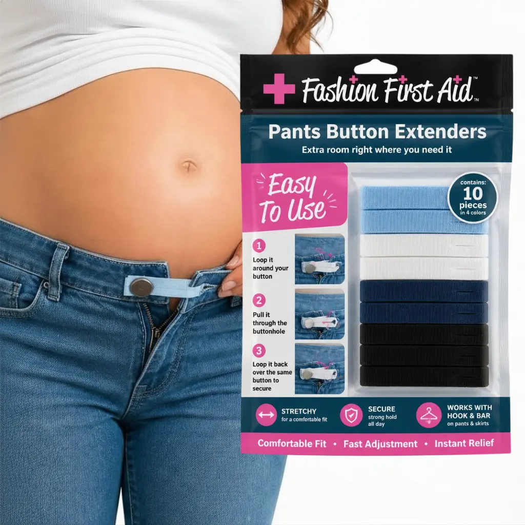 Fashion First Aid Button Extenders: Waist & Collar Extenders, 10-Pack