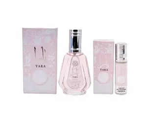 Ard Al Zaafaran Pink Yara Eau De Parfum 1.7 FL OZ & Yara Roll On 10ml Regular Edition Perfume Gift Set for Regular Edition Users