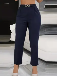 Fashionable chic women's clothing, casual and versatile, Basic, trendy stretchy fit Fitted trousers pants bottoms