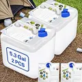 Collapsible BPA-Free Water Container with Spigot, 2.6/5.3 Gal Foldable Water Storage Jug for Camping, Hiking, Emergency Preparedness, Outdoor Activities and Survival Kit