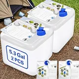 Collapsible BPA-Free Water Container with Spigot, 2.6/5.3 Gal Foldable Water Storage Jug for Camping, Hiking, Emergency Preparedness, Outdoor Activities and Survival Kit