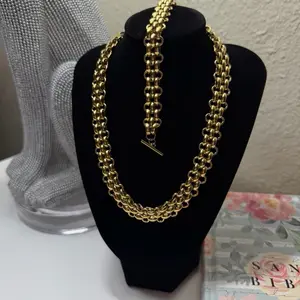 18K Gold Plated Double Link Chain Set