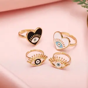 Evil Eye Ring | Heart | Statement | Nazar | Mal de Ojo | Protection Symbol | Good Luck Charm | Talisman | Adjustable | Jewelry | Gift anniversary ring for