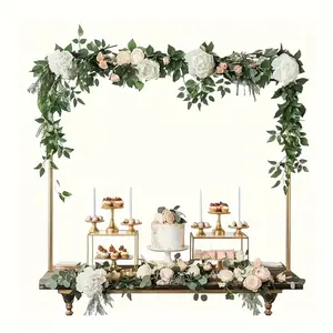 1 Set of Metal Golden Multifunctional Adjustable Metal Table Arch Holder, Suitable for Balloons and Flowers - Perfect for Birthday, Wedding, Party, Christmas, Anniversary Decoration, etc,halloween