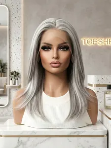 Topshe 13*6 No Glue Lace Front Wig, Straight Hair, Layered Curl Wig, Heat Resistant, Comfortable, Lightweight, Easy to Wear, Trendy Essential, Glueless Straight Wigs