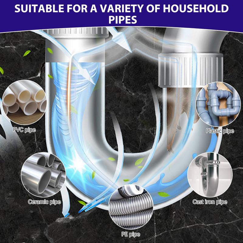 Pipeline Dredging Agent, Drain Clog Remover, Kitchen Unblocker, Pipe Unclogger, Sink And Drain Cleaner Powder, Powerful Solution for Kitchen, Bathroom, Toilet & Sink