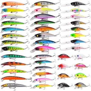 Fishing Lures Kit Mixed Including Minnow Popper Crank Baits with Hooks for Saltwater Freshwater Trout Bass Salmon Fishing topwater