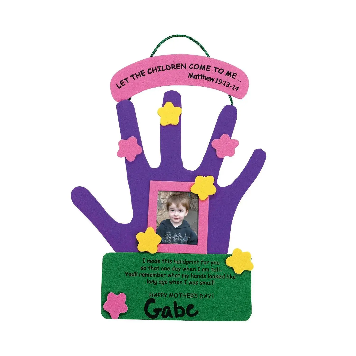 Hand Print Art Mother’s Day Hand Keepsake Picture Frame Craft Kit - 12 Count, Individual Packs, Pre-Cut Parts, Home Decor Hanging Supplies