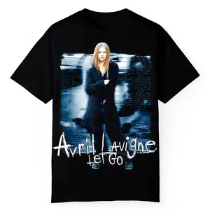 Women's Fitted Short-Sleeve Casual Cotton Avril Lavigne Sad Girl Tumblr Aesthetic Print Unisex Graphic Tee HY4540