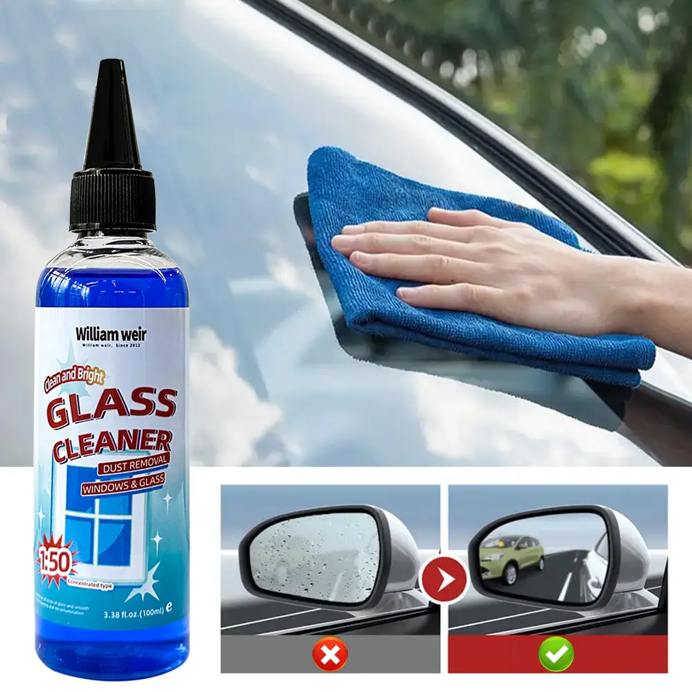 Streak-Free Glass Cleaner - All-Purpose Glass Cleaners for Home Mirrors, Car Windows, Windshields, Fast Oil Film Removal