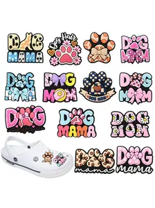 13pcs Cartoon Dog Shoe Charms, Cute Decorative Shoe Accessories, Fashionable Jewelry for Boys & Girls, All-Season Wear