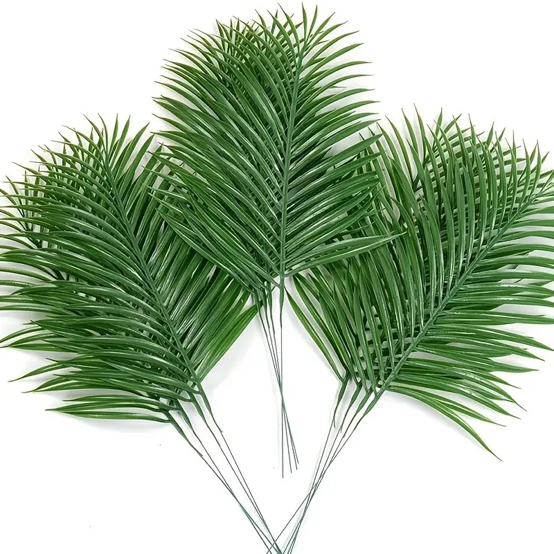 12 Realistic Palm Leaf Plants, Iron Leaf Decor, No Maintenance, Ideal for Summer Pool, Outdoor Garden, Door Planter, DIY Leaf Accessories, Fake Palm Plant, Artificial Simulation Plant