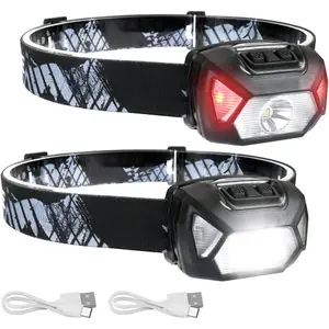 LE Headlamp Rechargeable, LED  Lamp with 6 Modes for Camping & Hiking Gear Essentials, IPX4  High Lumen Bright Headlight Flashlights with Adjustable Headband, USB  Include