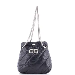 Pre-owned Balenciaga Leather Tote Bags REBAG Crush Chain Tote Quilted Crushed Calfskin XS by Rebag