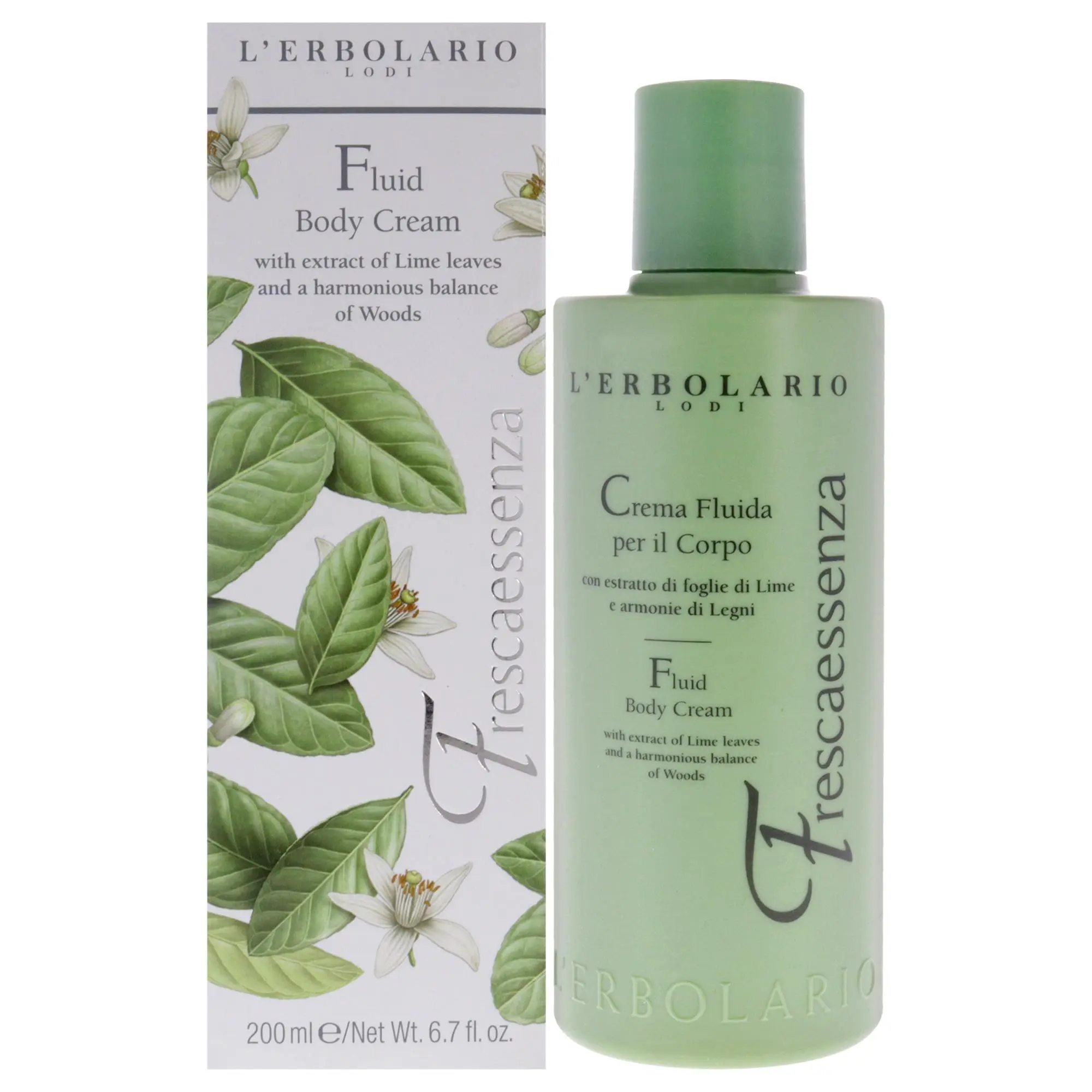 LErbolario Frescaessenza Fluid Body Cream - Unisex Daily Hydrating Moisturizer for All Skin, 6.7 fl oz Body Care Product with Hydration & Freshness for Daily Apply, Quick Absorb