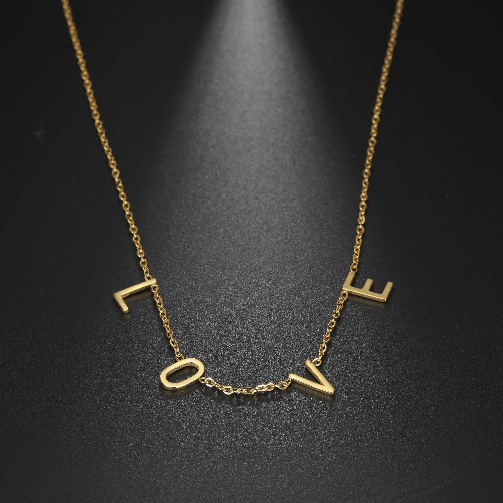 Cazador Personalized Custom Initial Letter Necklaces Customized Choker Necklace Women Stainless Steel Multiple Letters Necklace