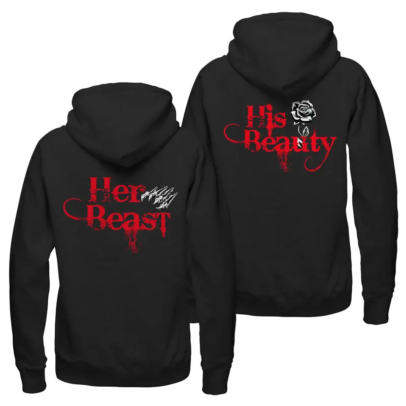 Her Beast His Beauty Hoodie, Beauty And The Beast, Matching Couple Hoodies, His And Hers Sweatshirts, Valentine’S Day Outfits, Gift Couples