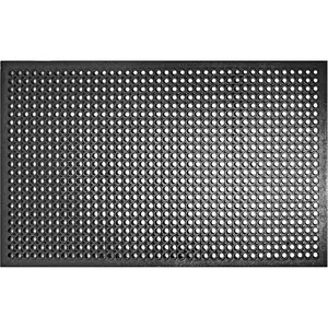 New Star Foodservice 533517 Commercial Grade Grease Resistant Anti-Fatigue Rubber Floor Mat, 36" x 60", Black