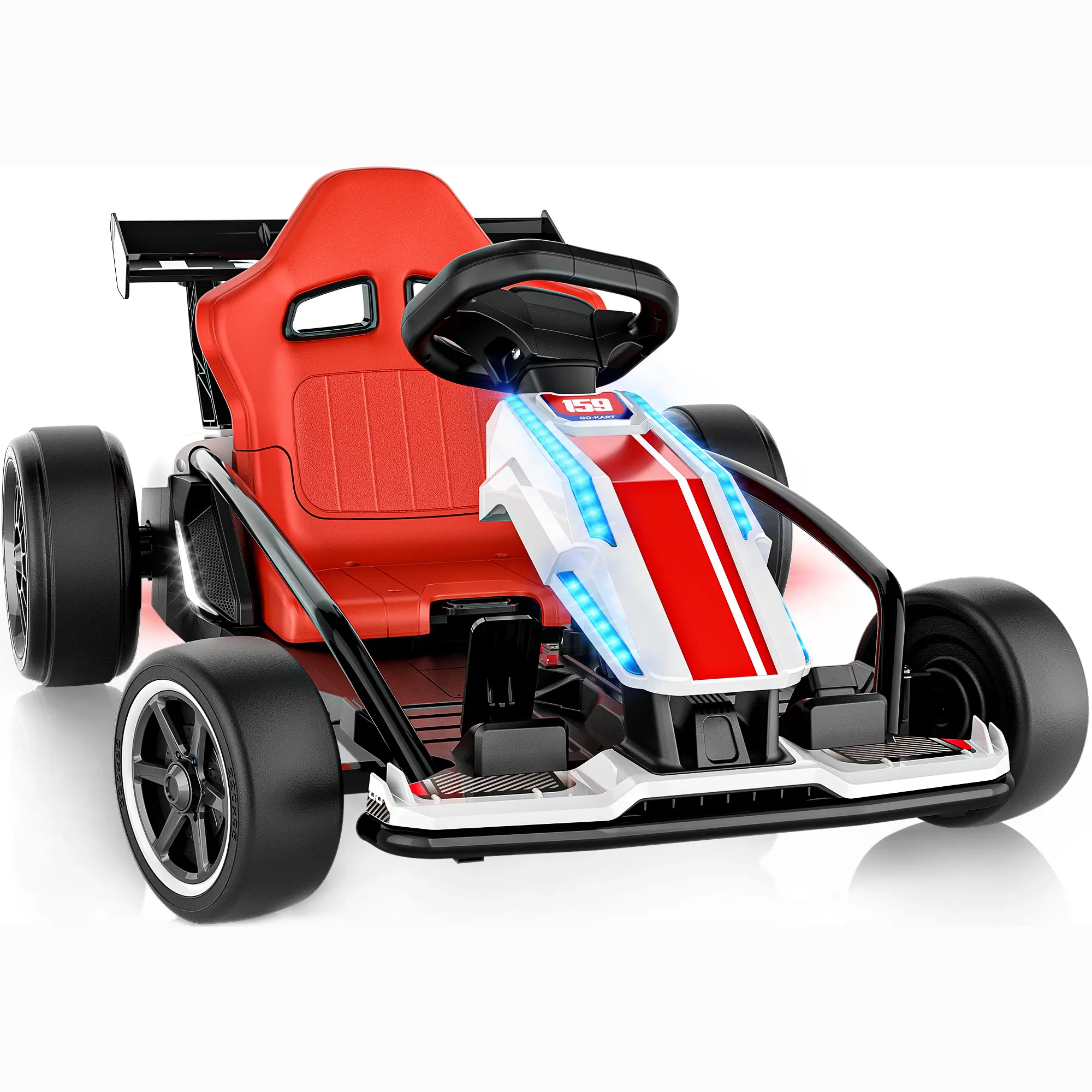 #sohochic ANPABO 24V Electric Drift Go Kart for Kids Ages 6-12, 400W Motors & 9.3 Mph, White | 65000 RPM instant torque, achieving real racing, 24v ride on toys w/ adjustable seat, pro wear-resistant tires, dual pedals
