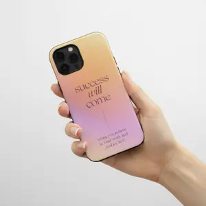 Motivation Phone Case with Inspirational Quote 'Success Will Come' for Motivational Users