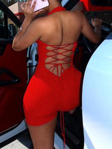 women's solid color halter romper, lady fashion casual sexy romper for daily outdoor wear, women jumpsuits for summer, sleeveless womenswear