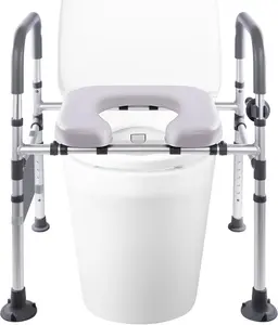 Adjustable Raised Toilet Seat with Handles - FSA HSA Eligible Toilet Riser for Seniors & Handicap, Fits Any Toilet, Supports 400lbs