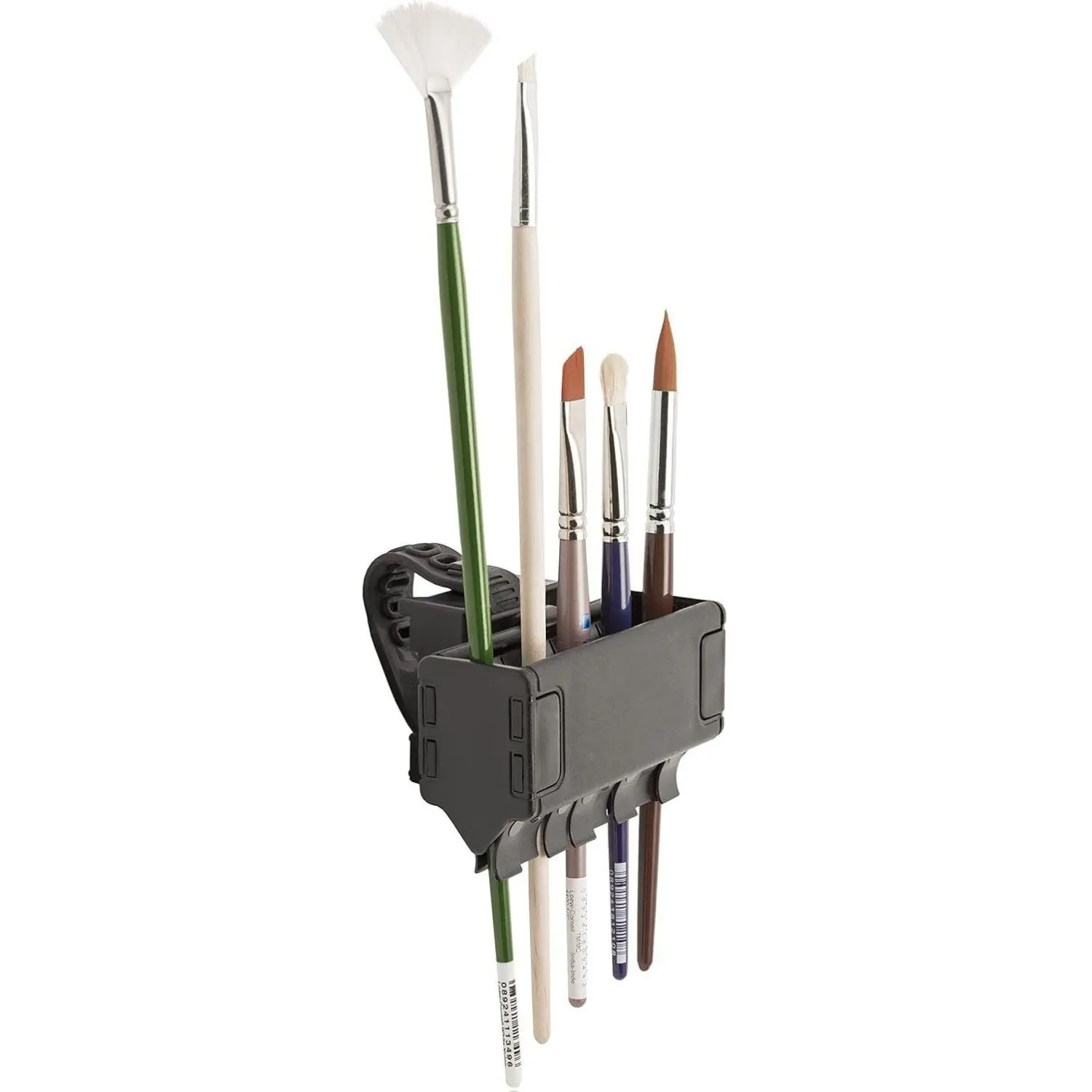 Innovative Easy To Use Products Brush Grip Paintbrush Organizer with Integrated Drying Rack and Portable Caddy for All Your Painting Supplies - Elegant Black