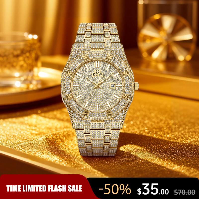 Luxury Rhinestone Embellished Jumpstart sale Classic round dial -Dial Quartz Watch with Gift BoxIncluded Fashion Timeless Classic Watch Holiday Haul  Flash Sale diamond men  Shine at work, lead with brilliance.