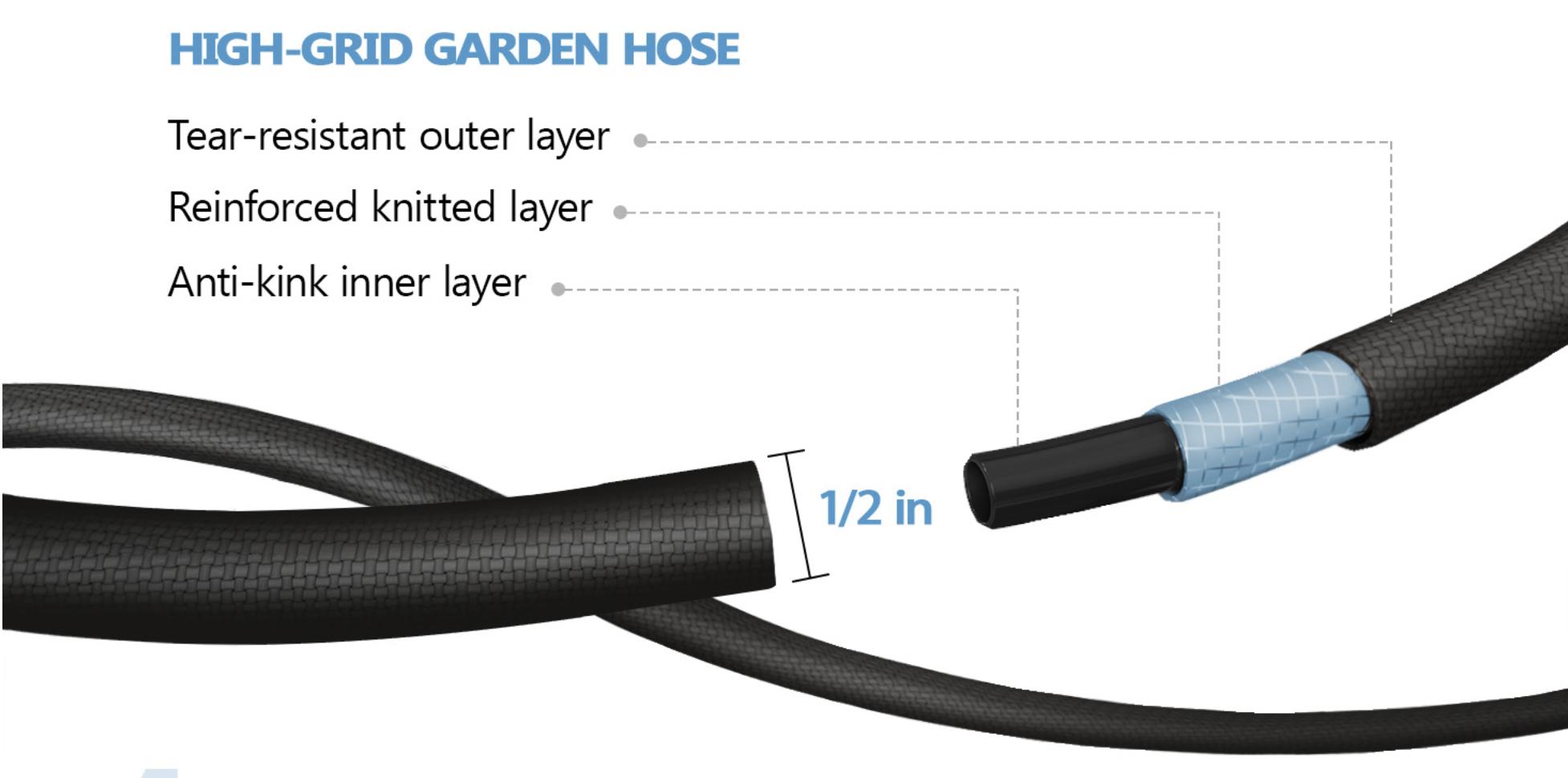 Retractable Garden Hose Reel 1/2 in x 100 ft, Durable Wall-Mounted Hose Reel with 10 Spray Modes, Auto Slow Retract System, 180° Swivel Mount, UV-Resistant Design