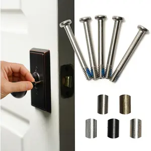 5 Pack Door Lock Pin Privacy Push Pin Replacements for Interior Bathroom Doors, Hardware Parts - Multiple Finishes Available, Satin Nickel