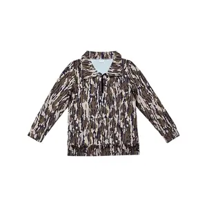 Brown Tiger Stripe Camo Half-Zip Pullover - Outdoor Style for Mountain Climbing, Walking & Various Outdoor Activities